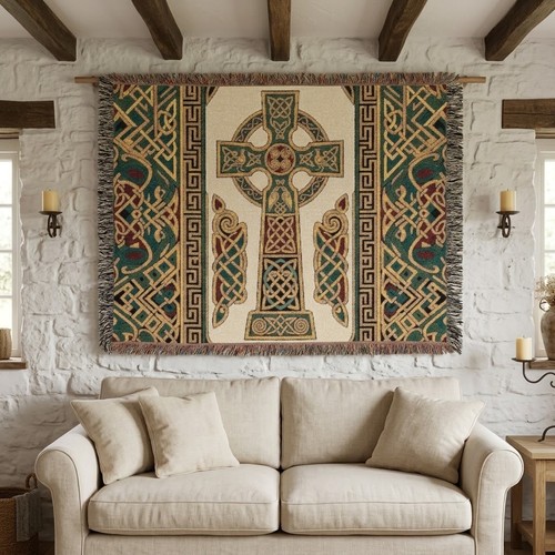 Celtic cross tapestry - cross, irish