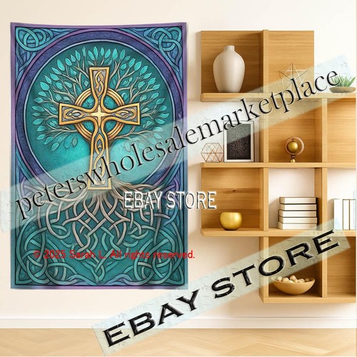 Celtic cross wall tapestry - cross,